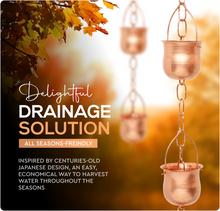 Load image into Gallery viewer, Marrgon Copper Rain Chain with Pot Style Cups for Gutter Downspout Replacement