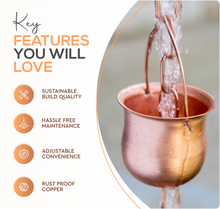 Load image into Gallery viewer, Marrgon Copper Rain Chain with Pot Style Cups for Gutter Downspout Replacement