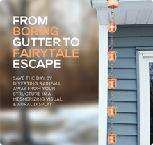 Load image into Gallery viewer, Marrgon Copper Rain Chain with Pot Style Cups for Gutter Downspout Replacement