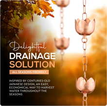 Load image into Gallery viewer, Marrgon Copper Rain Chain with Tulip Style Cups for Gutter Downspout Replacement