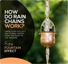Load image into Gallery viewer, Marrgon Copper Rain Chain with Pot Style Cups for Gutter Downspout Replacement