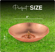 Load image into Gallery viewer, Marrgon 11&quot; Copper Anchoring Basin - Hammered Metal Bowl for Rain Chain Downspouts