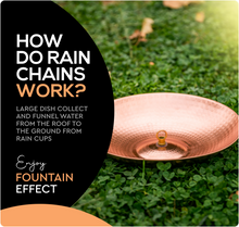 Load image into Gallery viewer, Marrgon 11&quot; Copper Anchoring Basin - Hammered Metal Bowl for Rain Chain Downspouts