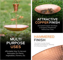 Load image into Gallery viewer, Marrgon 11&quot; Copper Anchoring Basin - Hammered Metal Bowl for Rain Chain Downspouts