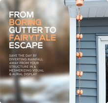 Load image into Gallery viewer, Marrgon Copper Rain Chain with Tulip Style Cups for Gutter Downspout Replacement