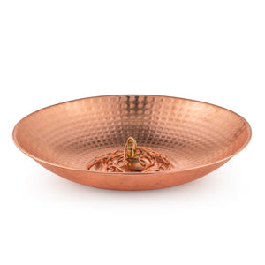 Marrgon 11" Copper Anchoring Basin - Hammered Metal Bowl for Rain Chain Downspouts