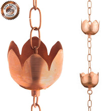 Load image into Gallery viewer, Marrgon Copper Rain Chain with Tulip Style Cups for Gutter Downspout Replacement